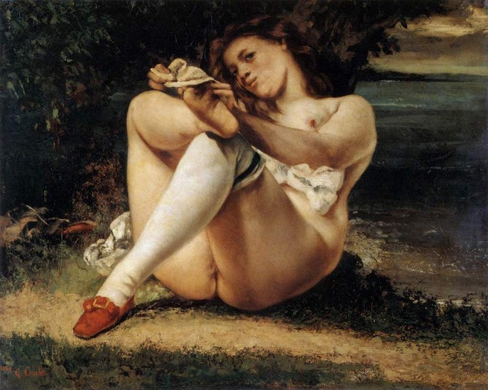 Gustave Courbet - Woman with White Stockings 